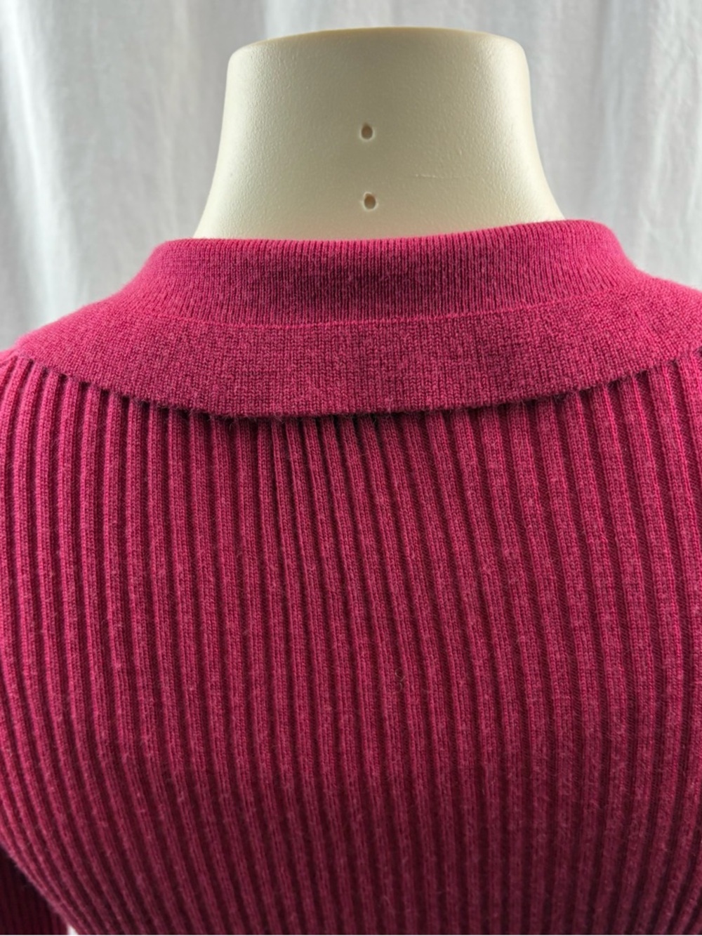 J.Crew Pink Ruffle-collar Ribbed Merino Wool Sweater M - Picture 8 of 11